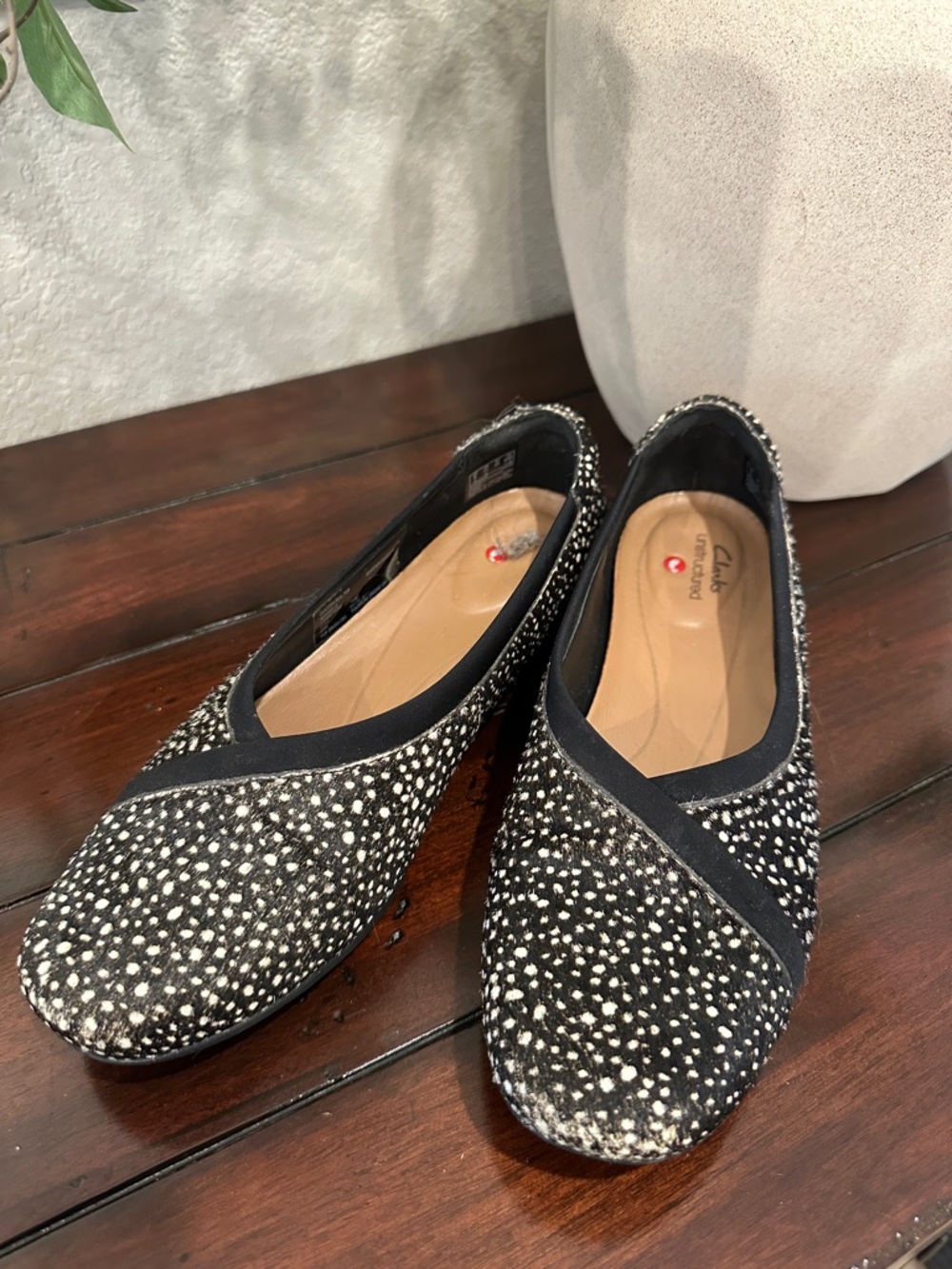 Clarks Black & White Speckled Women's Flats